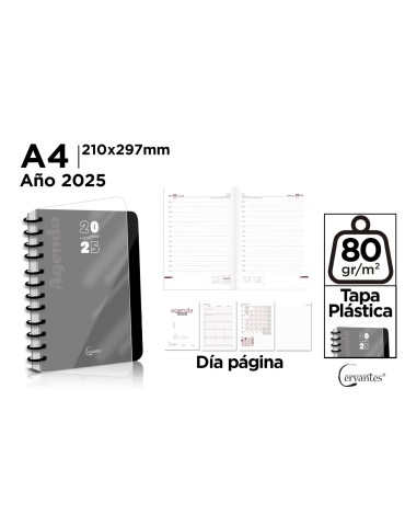 Agenda 2025 Tapa Plástica Día Página A4  210x297mm - MP