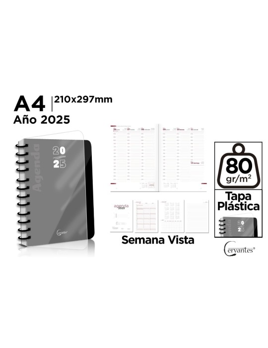 Agenda 2025 Tapa Plástica Semana Vista A4 - MP: Estilo y Eficiencia