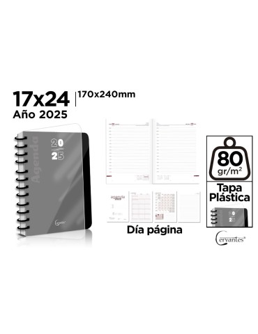 AGENDA 2025 TAPA PLÁSTICA DÍA PÁGINA 170X240MM - MP