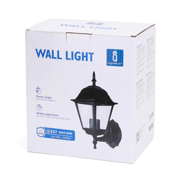 Lámpara de pared MAX.60W E27 IP44 abajo - AIGOSTAR