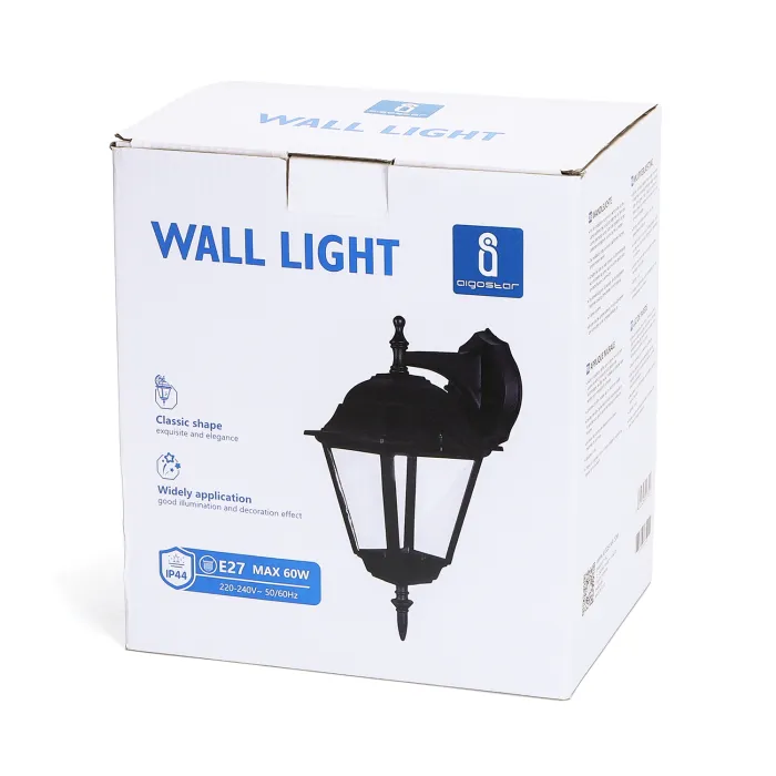 Lámpara de pared MAX.60W E27 IP44 arriba - AIGOSTAR