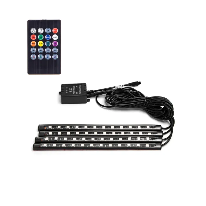 Luz LED RGB de bajo voltaje para el coche 22.5CM 4.5W Pack de 4 - A...