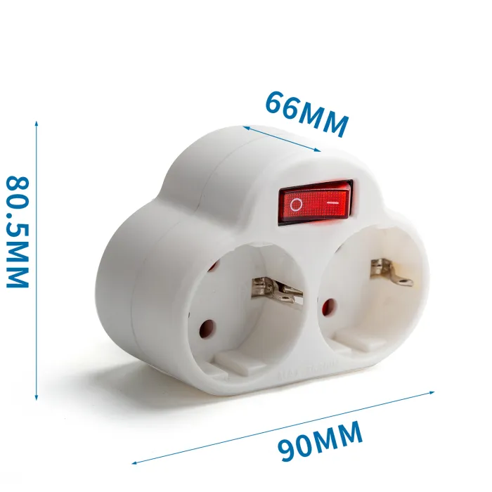 Adaptador europea con interruptor 16A - Aigostar, 2 conector
