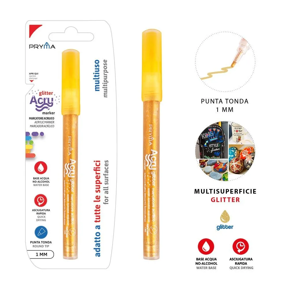 ROTULADOR REDONDO ACRILICO FLUORESCENTE 1MM ORO - Pryma