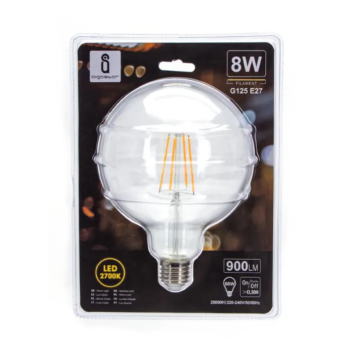 Bombilla de filamento LED G125 8W E27 - AIGOSTAR