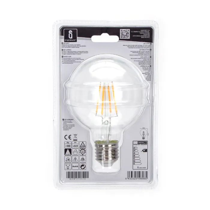 Bombilla de filamento LED G80 6W E27 - AIGOSTAR