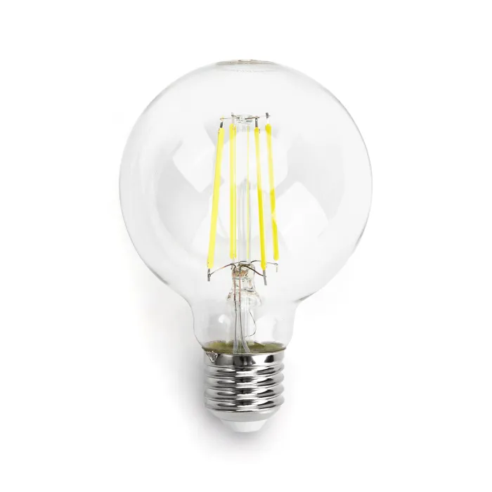 Pack 6 Bombilla de filamento LED G80 8 W E27 - Aigostar, Fria 6500K