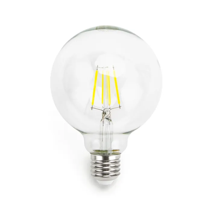 Pack 3 Bombilla de filamento LED G95 6 W E27 - Aigostar, Fria 6500K