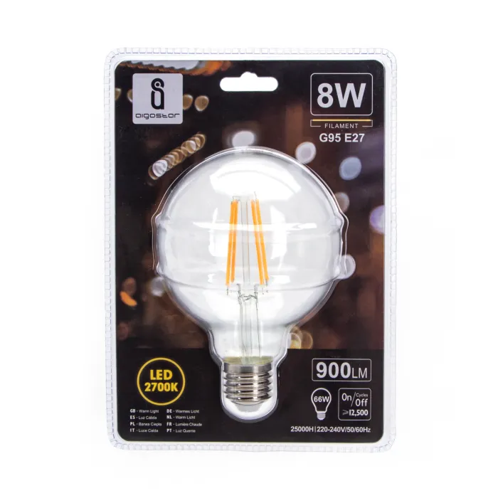 Bombilla de filamento LED G95 8W E27 - AIGOSTAR