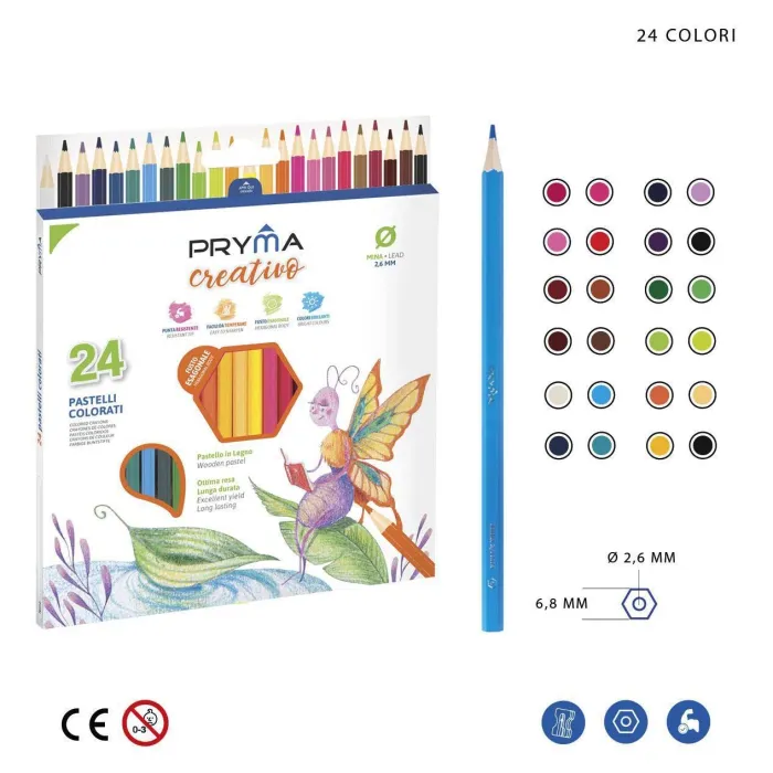 Lápices de Colores 24pz Vibrancia y Creatividad Pryma