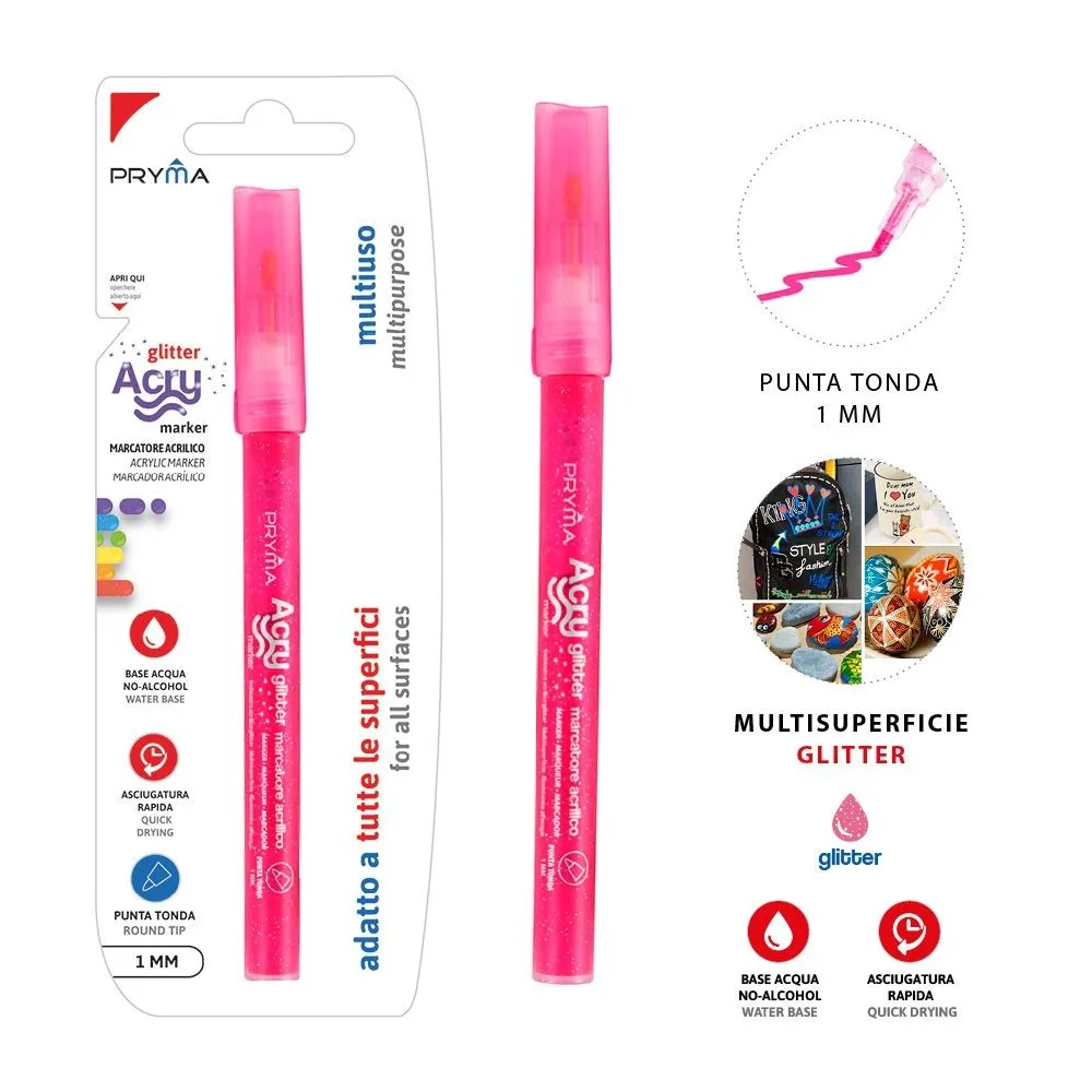 Rotulador Acrílico Fluorescente 1mm Rosa Vibrancia Pryma