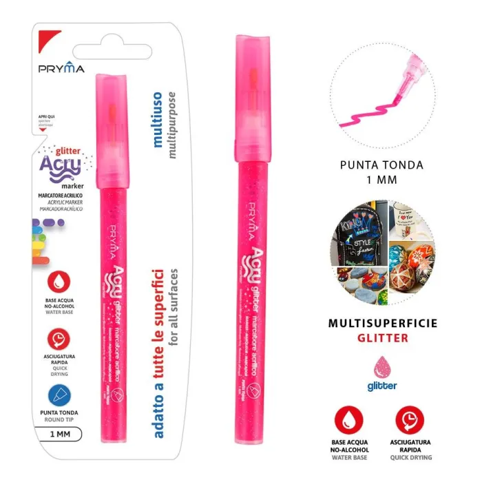 Rotulador Acrílico Fluorescente 1mm Rosa Vibrancia Pryma